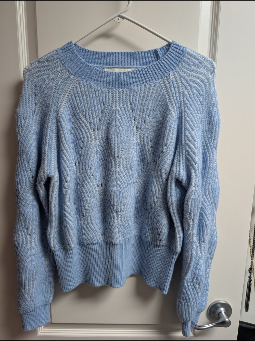Pinch Light Blue Cable Knit Crewneck Sweater